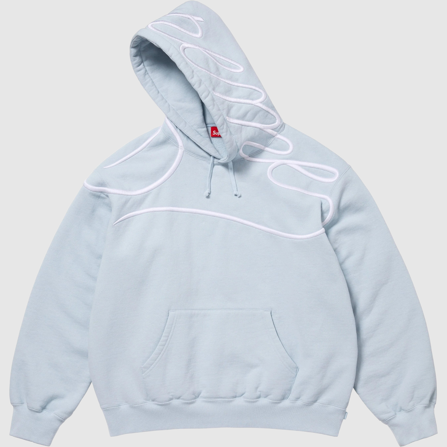 Supreme Shoulder Script Hooded Sweatshirt Dusty Blue