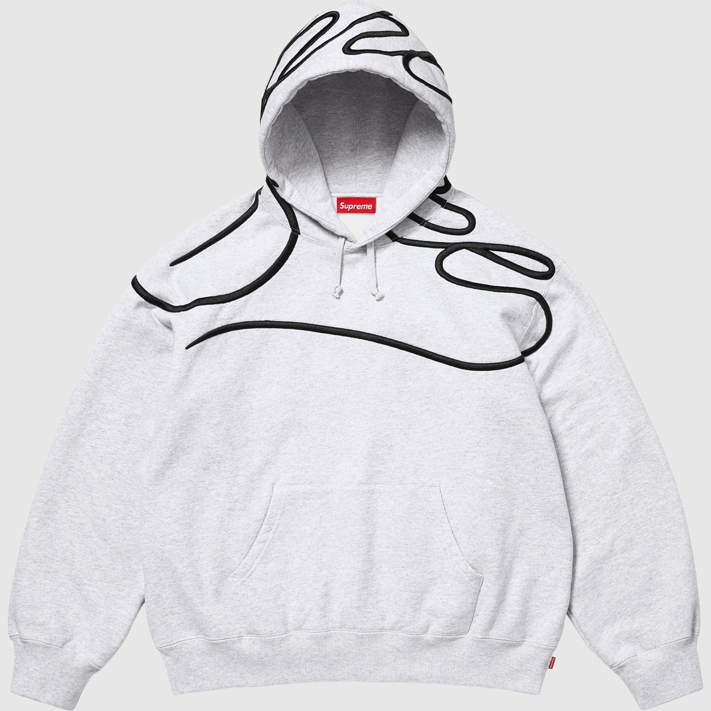 Supreme Shoulder Script Hooded Sweatshirt Heather Grey