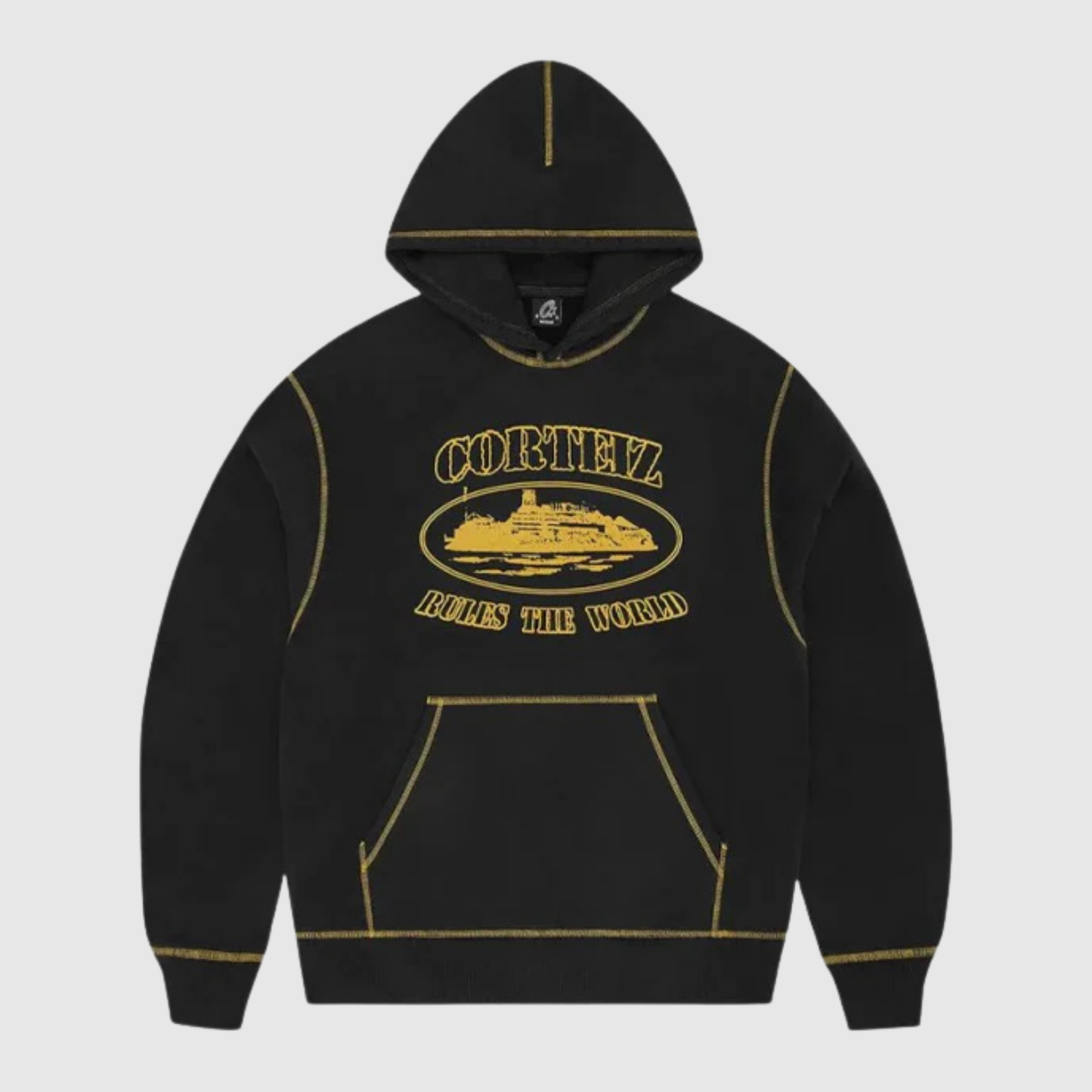 Corteiz Alcatraz Contrast Hoodie Black/Yellow