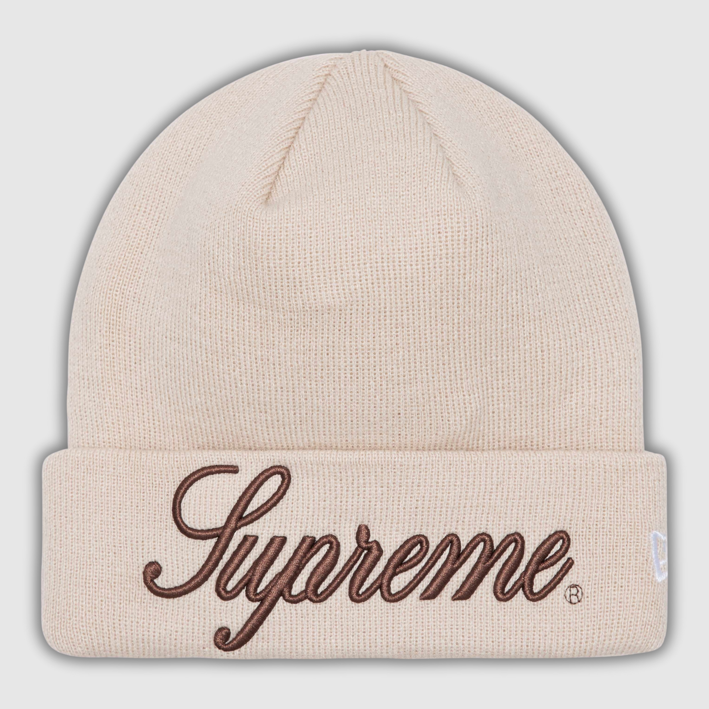 Supreme New Era Script Beanie Natural