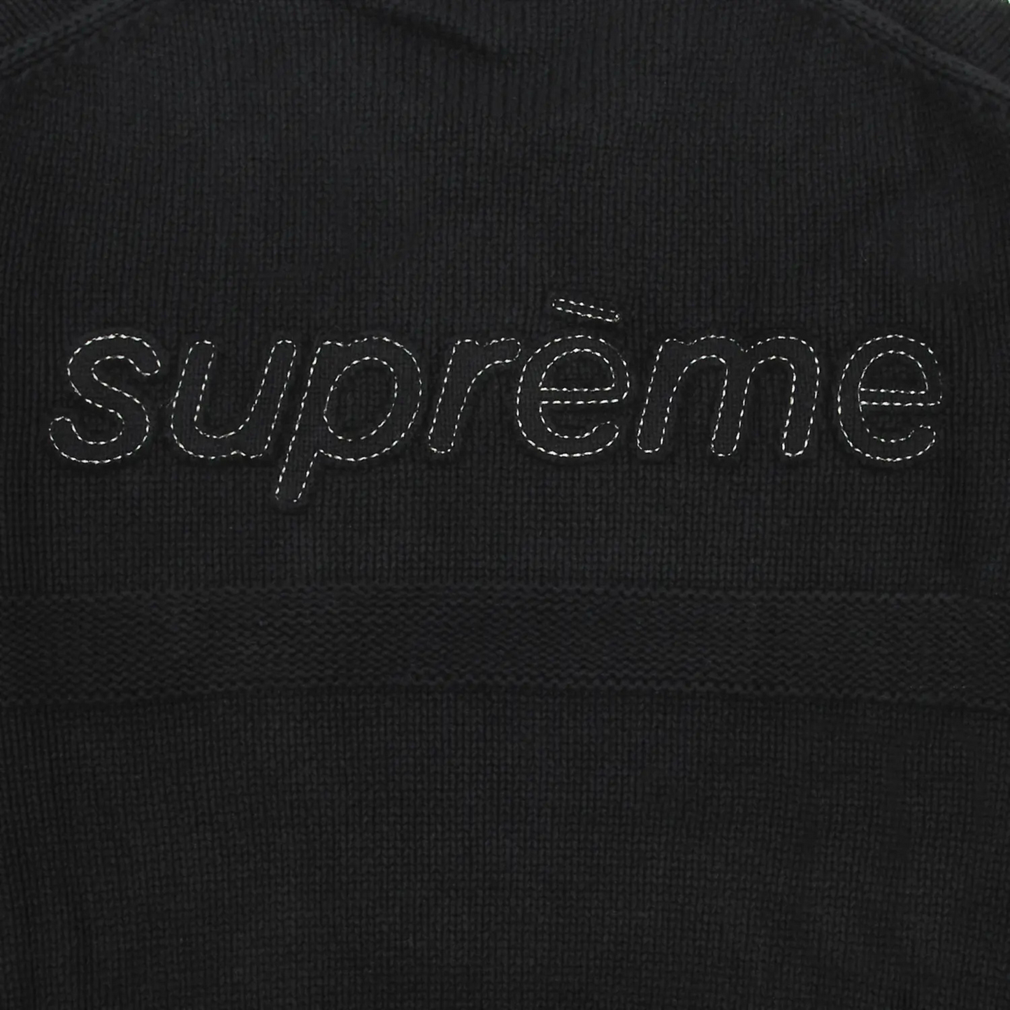 Supreme Tonal Applique Sweater Black