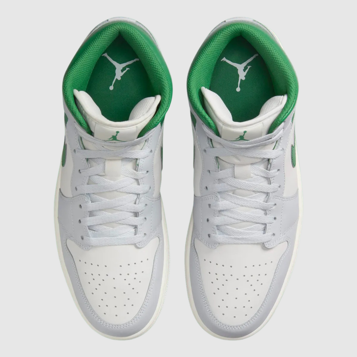 Jordan 1 Mid White Pure Platinum Pine Green