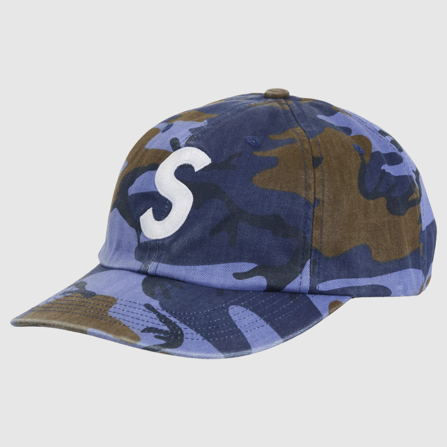 Supreme Pigment Coated S Logo 6-Panel Blue Camo