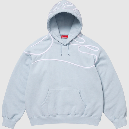Supreme Shoulder Script Hooded Sweatshirt Dusty Blue