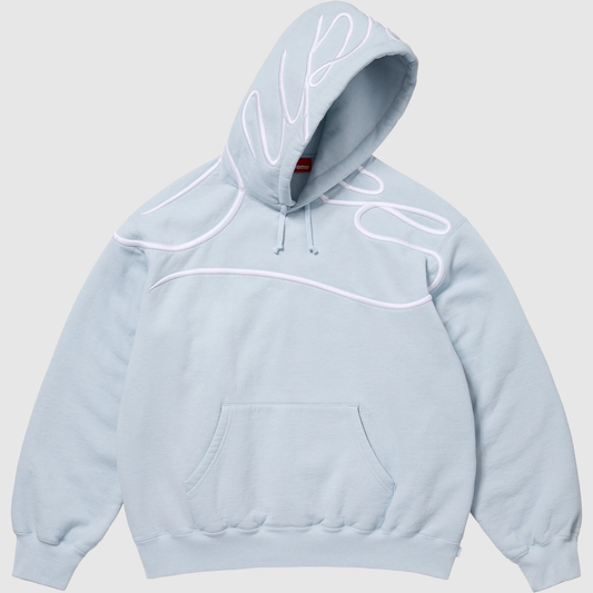 Supreme Shoulder Script Hooded Sweatshirt Dusty Blue
