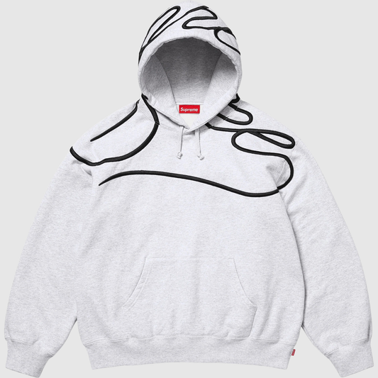 Supreme Shoulder Script Hooded Sweatshirt Heather Grey