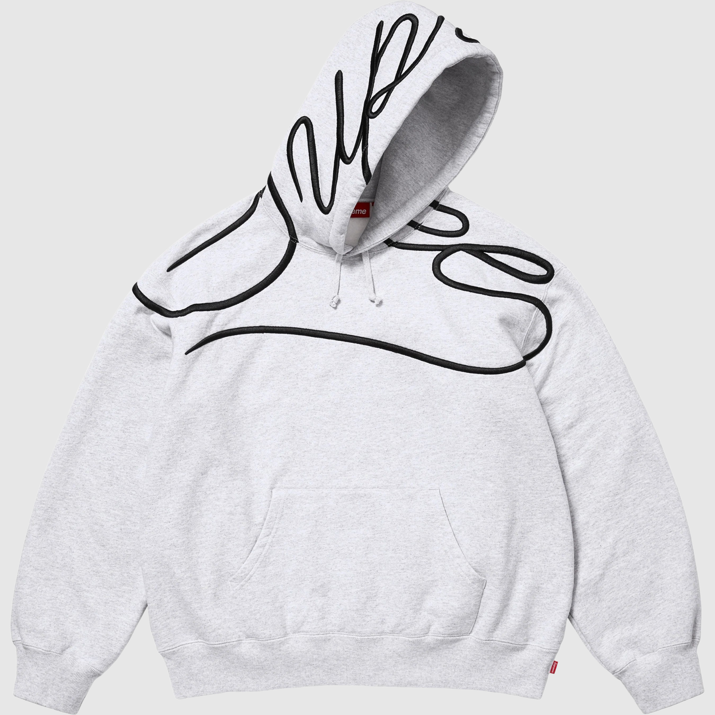 Supreme Shoulder Script Hooded Sweatshirt Heather Grey