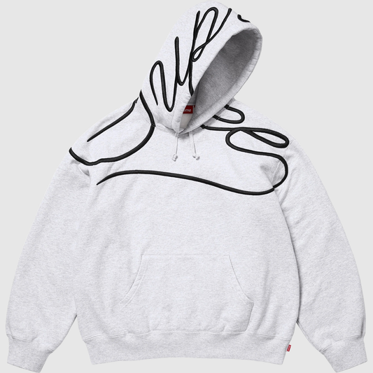 Supreme Shoulder Script Hooded Sweatshirt Heather Grey