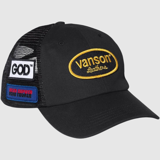 Supreme Hysteric Glamour Vanson Leather Mesh Back 6-Panel Black