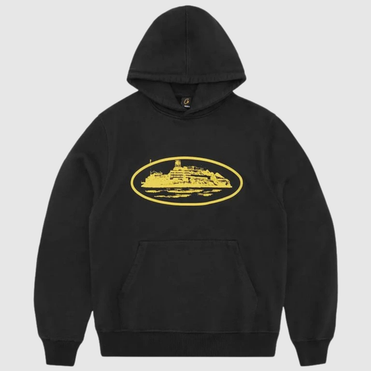 Corteiz Alcatraz Hoodie V2 Black/Yellow