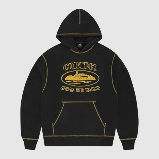 Corteiz Alcatraz Contrast Hoodie Black/Yellow