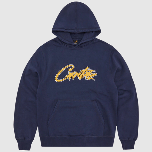Corteiz Satin Applique Allstarz Hoodie Navy