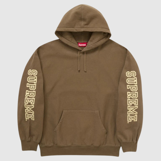 Supreme Collegiate Sleeve Hooded Sweatshirt Olive Brown