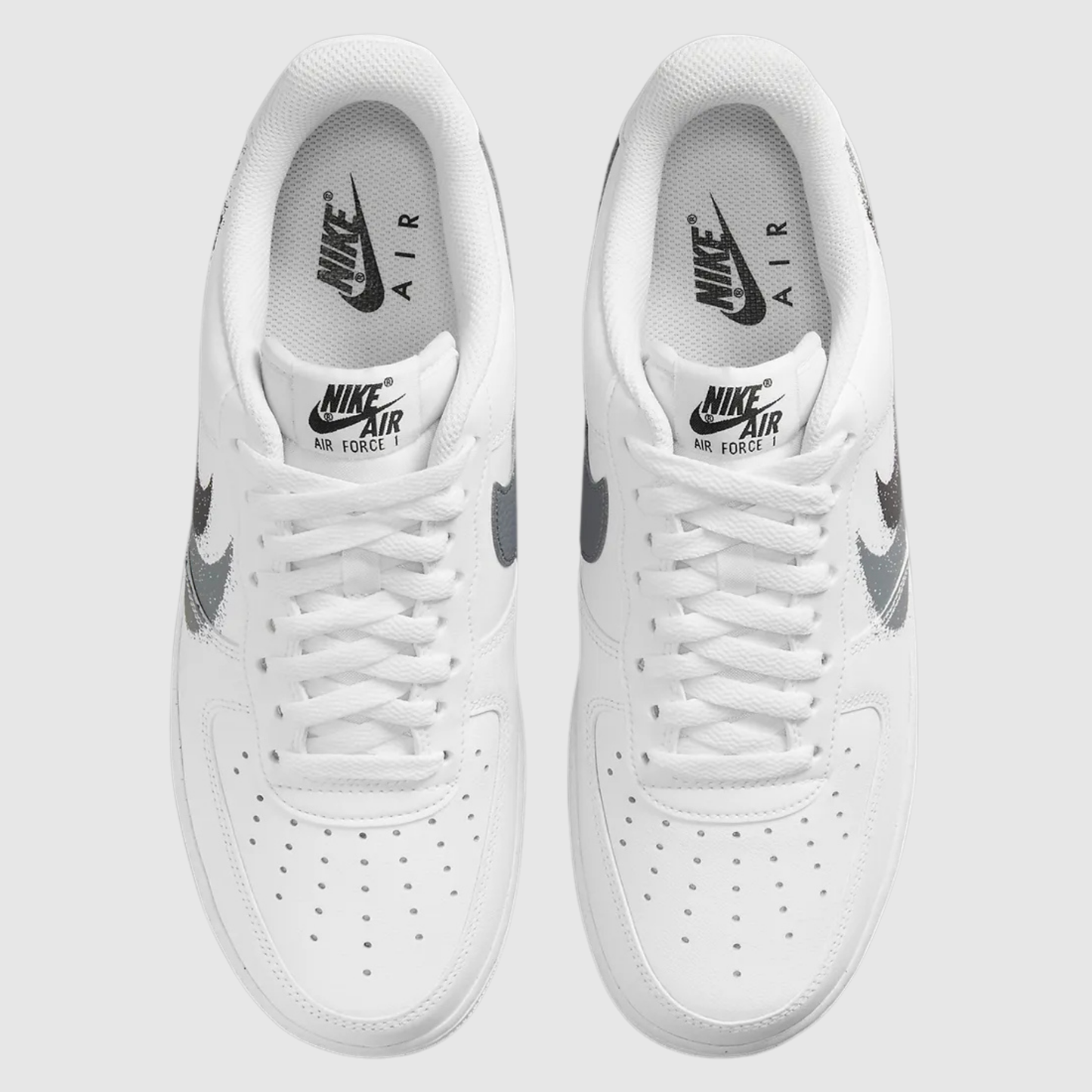Nike Air Force 1 Low '07 Spray Paint Swoosh White Black Grey