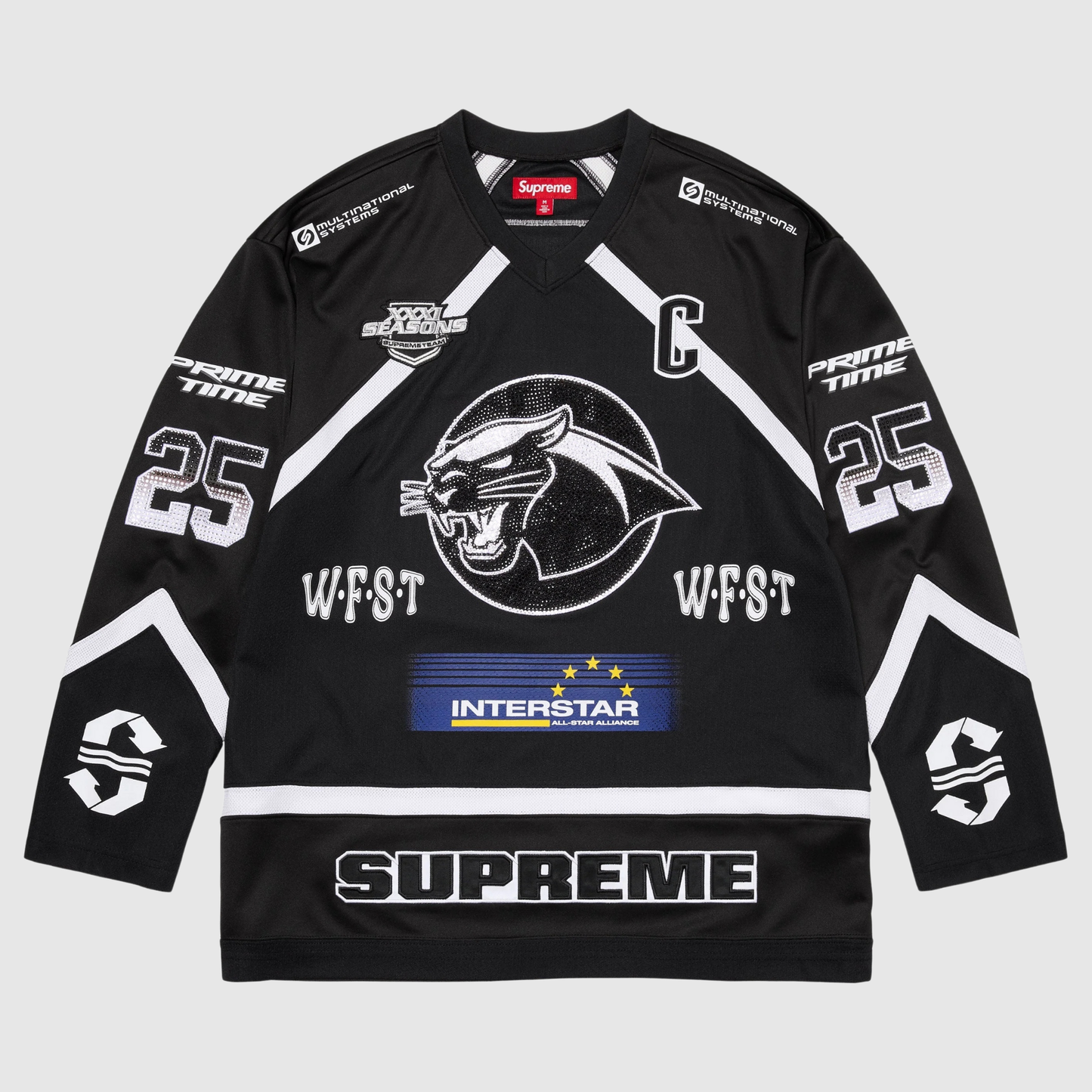 Supreme Rhinestone Hockey Jersey Black