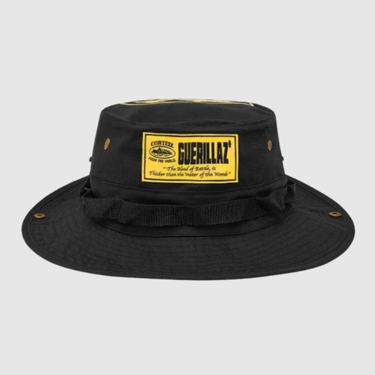 Corteiz Guerillaz Bucket Hat Black/Yellow