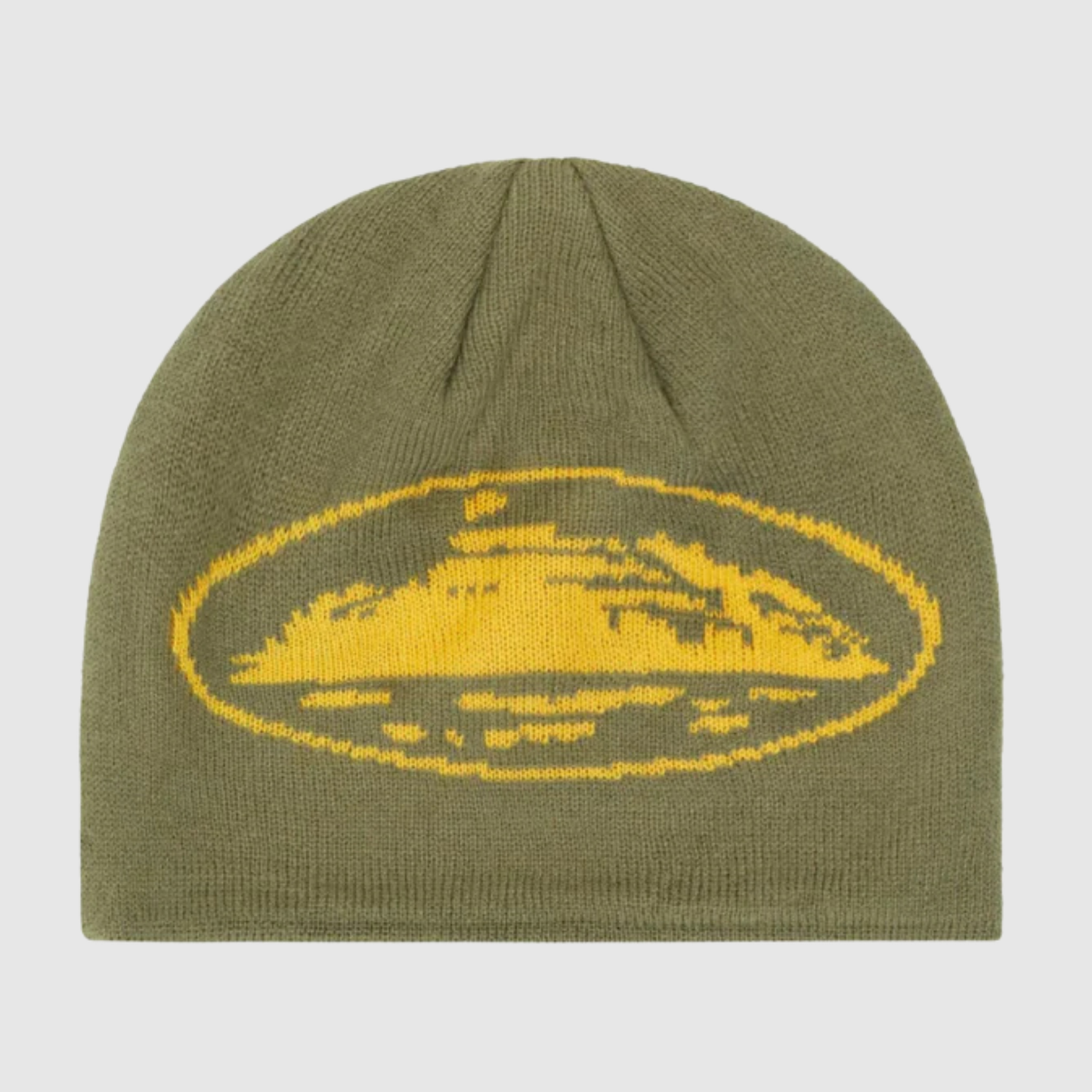 Corteiz Alcatraz Skully Khaki Green/Yellow