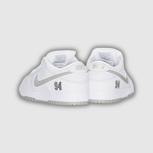 Nike SB Dunk Low Supreme 94 White Metallic Silver