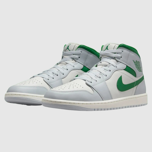 Jordan 1 Mid White Pure Platinum Pine Green