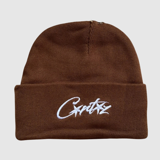 Corteiz Allstarz Folded Beanie Brown