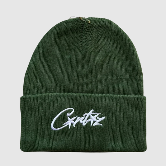 Corteiz Allstarz Folded Beanie Green