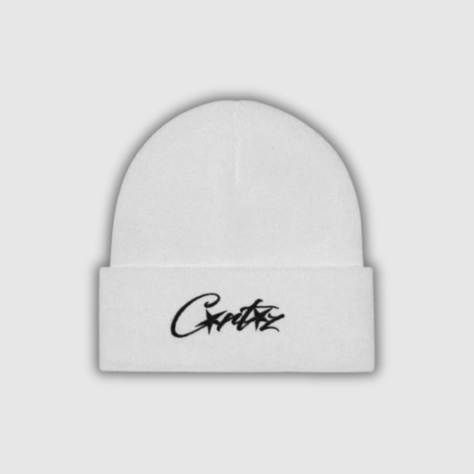Corteiz Allstarz Folded Beanie White