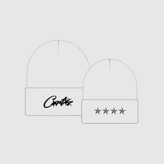 Corteiz 4Allstarz Folded Beanie White