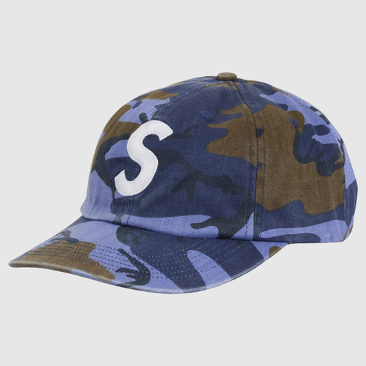 Supreme Pigment Coated S Logo 6-Panel Blue Camo