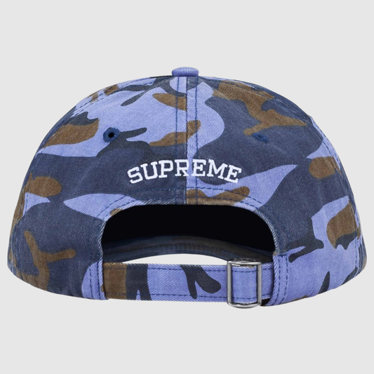 Supreme Pigment Coated S Logo 6-Panel Blue Camo