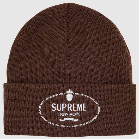 Supreme Crest Beanie Brown