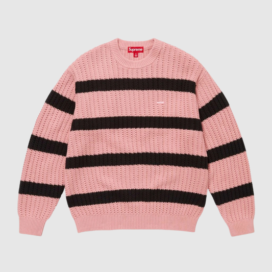 Supreme Loose Gauge Stripe Small Box Sweater Pink