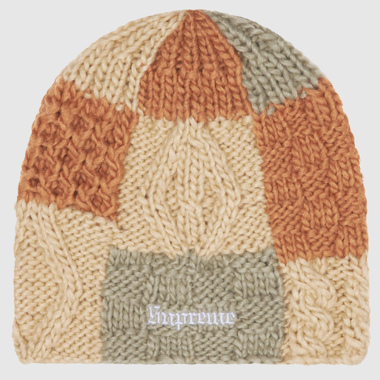 Supreme Block Knit Beanie Tan