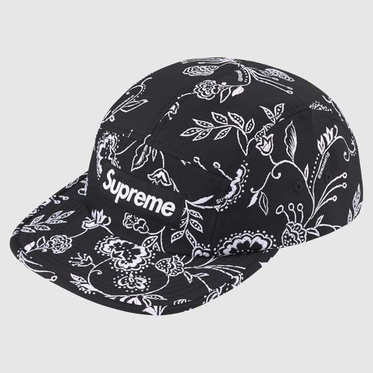 Supreme Floral Jacquard Camp Cap Black