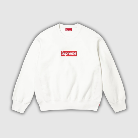 Supreme Washed Box Logo Crewneck White