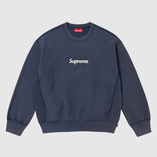 Supreme Washed Box Logo Crewneck Navy