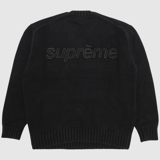 Supreme Tonal Applique Sweater Black